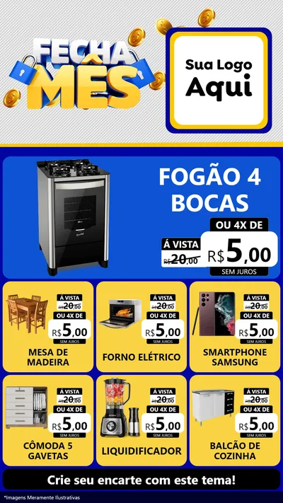 Modelo de Rede Social para Stories com o tema Fecha Mês para Móveis e Eletro