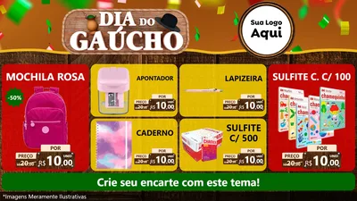 Modelo de TV para TV Horizontal com o tema Dia do Gaúcho para Papelaria