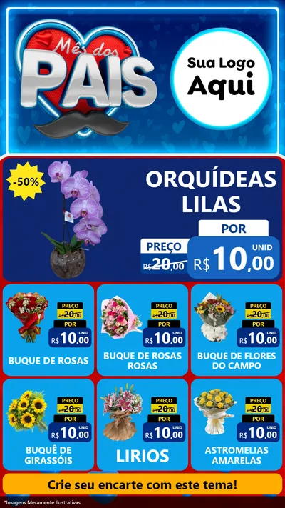 Modelo de Rede Social para Stories com o tema Mês Dos Pais para Floricultura e jardim