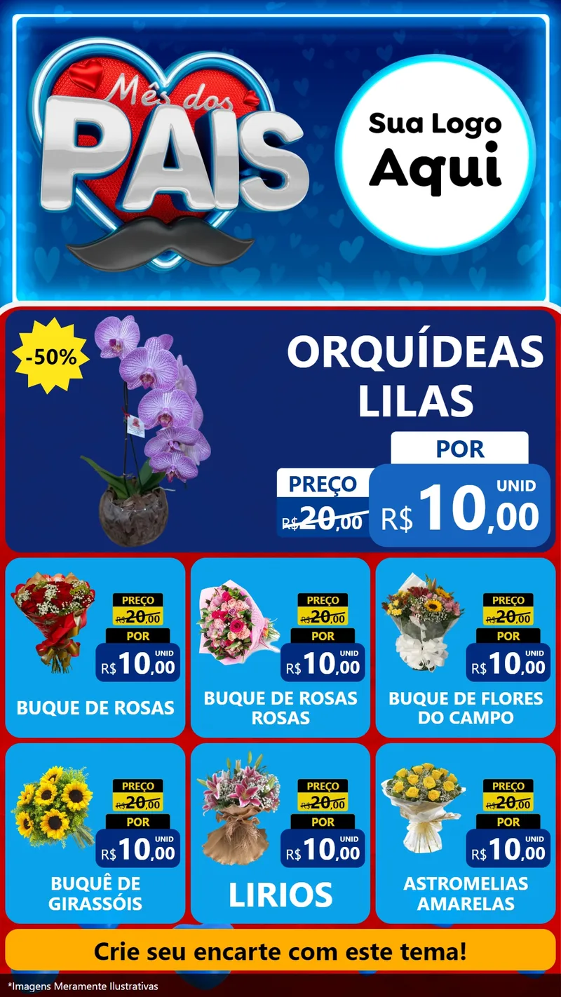 Modelo de Rede Social para Stories com o tema Mês Dos Pais para Floricultura e jardim