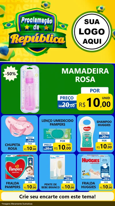 Modelo de Rede Social para Stories com o tema Proclamação da República para Bebês