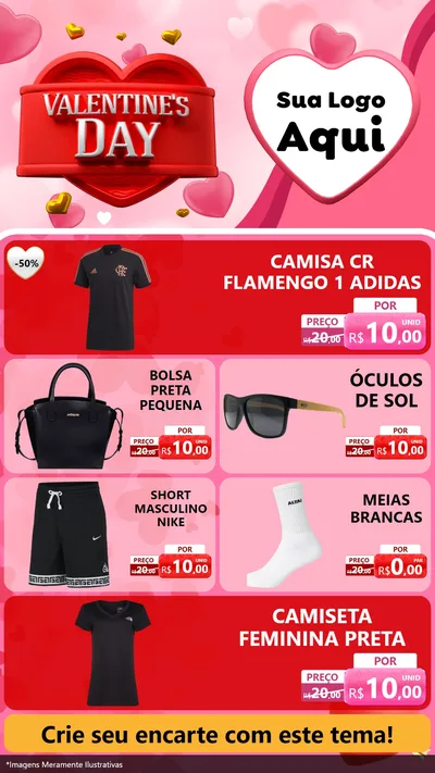 Modelo de TV para TV Vertical com o tema Valentine's Day para Roupas e acessórios