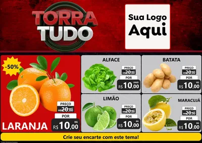 Modelo de Encarte para Encarte A4 Horizontal com o tema Torra Tudo para Hortifrúti