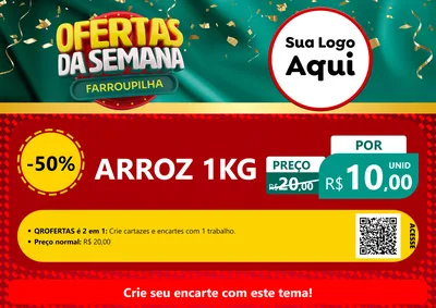 Modelo de Cartaz para Cartaz A4 Horizontal com o tema Ofertas da Semana Farroupilha para Supermercado