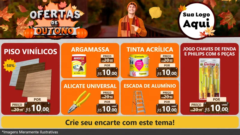 Modelo de TV para TV Horizontal com o tema Ofertas de Outono para Material para Construção