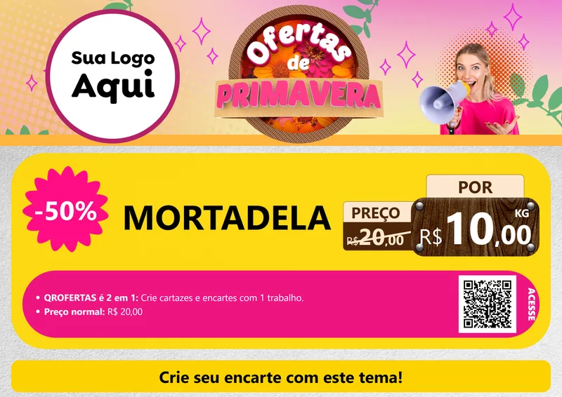 Modelo de Cartaz para Cartaz A4 Horizontal com o tema Ofertas de Primavera para Frios e Laticínios