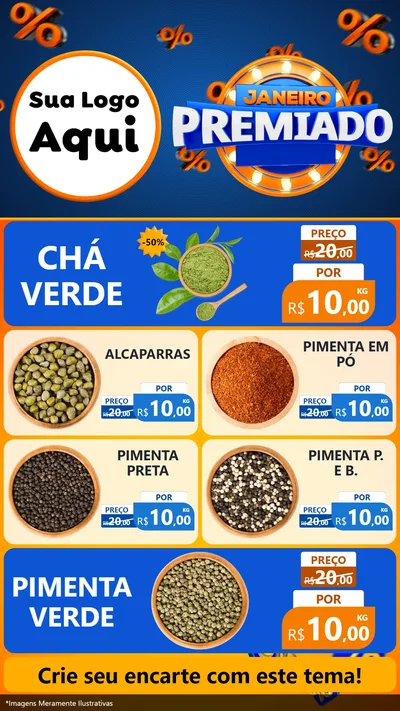 Modelo de TV para TV Vertical com o tema Janeiro Premiado para Produtos Naturais