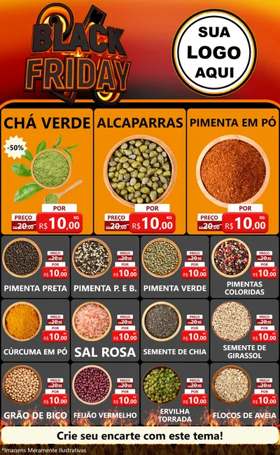 Modelo de Encarte para Encarte Grande com o tema Black Friday para Produtos Naturais