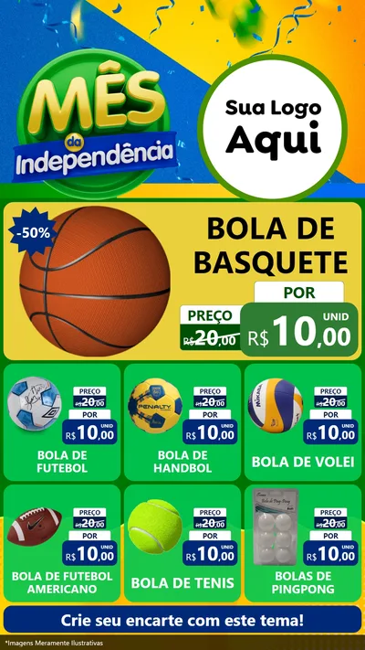 Modelo de Rede Social para Stories com o tema Mês da Independência para Artigos Esportivos