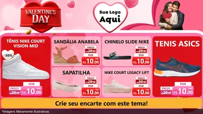 Modelo de TV para TV Horizontal com o tema Valentine's Day para Calçados
