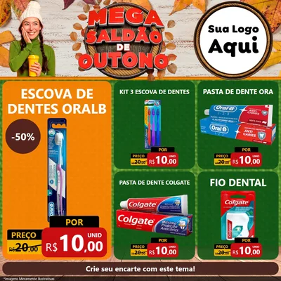 Modelo de Rede Social para Feed Facebook com o tema Mega Saldão de Outono para Higiene Pessoal