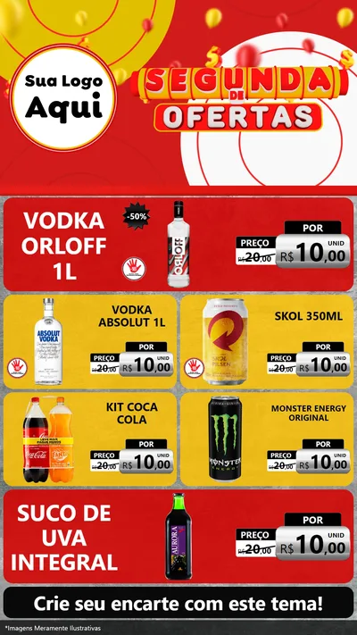 Modelo de TV para TV Vertical com o tema Segunda de Ofertas para Distribuidora de bebidas