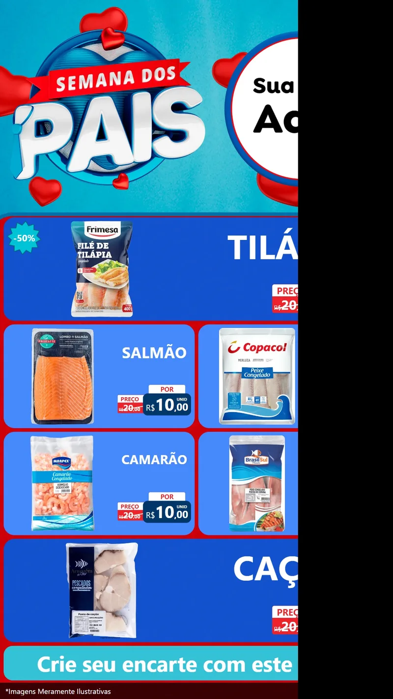 Modelo de TV para TV Vertical com o tema Semana Dos Pais para Peixaria