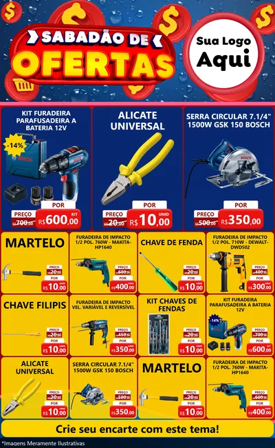 Modelo de Encarte para Encarte Grande com o tema Sabadão de Ofertas para Maquinas e Ferramentas