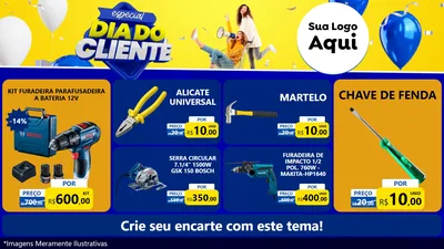 Modelo de TV para TV Horizontal com o tema Especial Dia do Cliente para Maquinas e Ferramentas