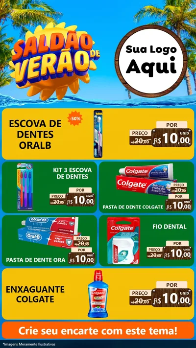 Modelo de TV para TV Vertical com o tema Saldão de Verão para Higiene Pessoal