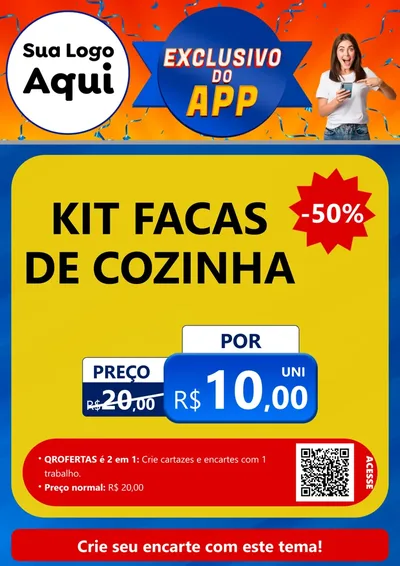 Modelo de Cartaz para Cartaz A4 Vertical com o tema Exclusivo do Aplicativo para Utilidades Domésticas