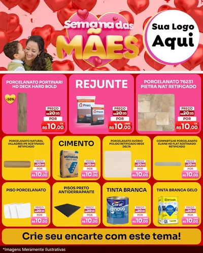 Modelo de Rede Social para Feed Instagram com o tema Semana Das Mães para Pisos e revestimentos