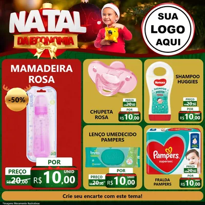 Modelo de Rede Social para Feed Facebook com o tema Natal da Economia para Bebês