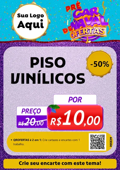 Modelo de Cartaz para Cartaz A4 Vertical com o tema Pré Carnaval de Ofertas para Material para Construção