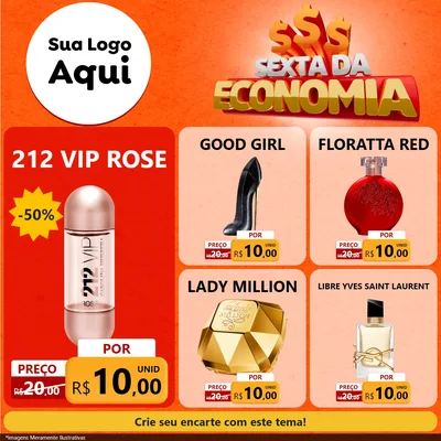 Modelo de Rede Social para Feed Facebook com o tema Sexta da Economia para Perfumes