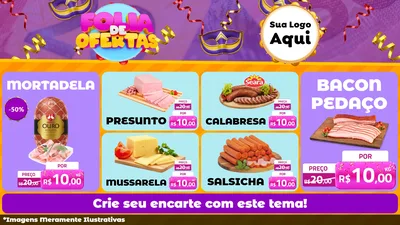 Modelo de TV para TV Horizontal com o tema Folia de Ofertas para Frios e Laticínios