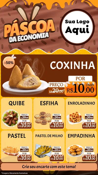 Modelo de Rede Social para Stories com o tema Páscoa da Economia para Salgadaria