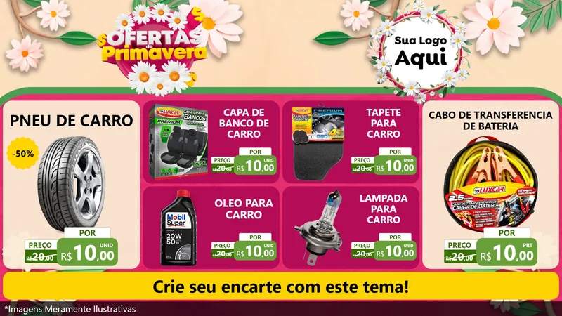 Modelo de TV para TV Horizontal com o tema Ofertas de Primavera para Auto peças