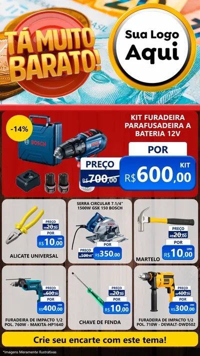 Modelo de Rede Social para Stories com o tema Está Muito Barato para Maquinas e Ferramentas