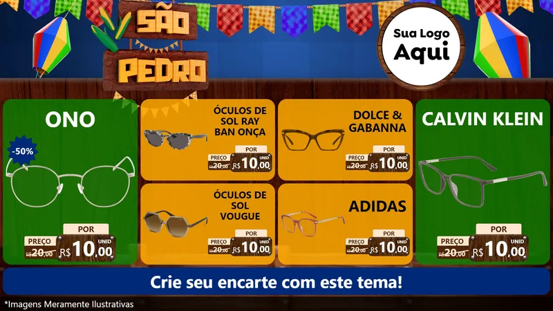 Modelo de TV para TV Horizontal com o tema São Pedro para Óticas