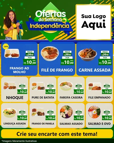 Modelo de Rede Social para Feed Instagram com o tema Ofertas da Semana da Independência para Restaurante