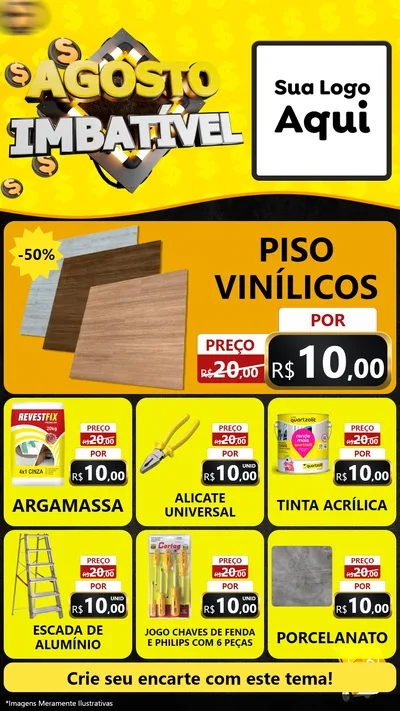 Modelo de Rede Social para Stories com o tema Agosto Imbatível para Material para Construção