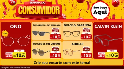 Modelo de TV para TV Horizontal com o tema Semana do Consumidor para Óticas