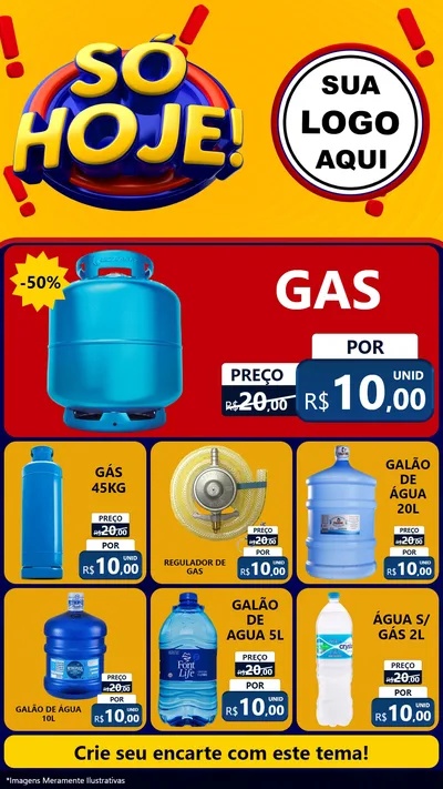 Modelo de Rede Social para Stories com o tema Só Hoje! para Água e gás