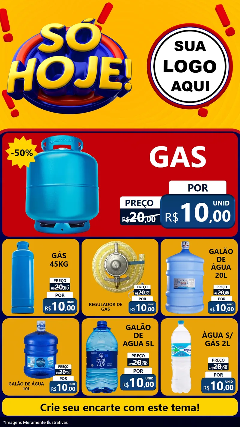 Modelo de Rede Social para Stories com o tema Só Hoje! para Água e gás