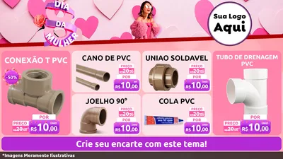 Modelo de TV para TV Horizontal com o tema Dia da Mulher para Tubos e conexões