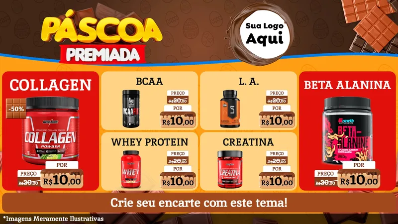 Modelo de TV para TV Horizontal com o tema Páscoa Premiada para Suplementos alimentares