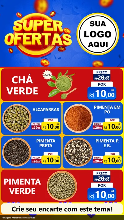 Modelo de TV para TV Vertical com o tema Super Ofertas para Produtos Naturais