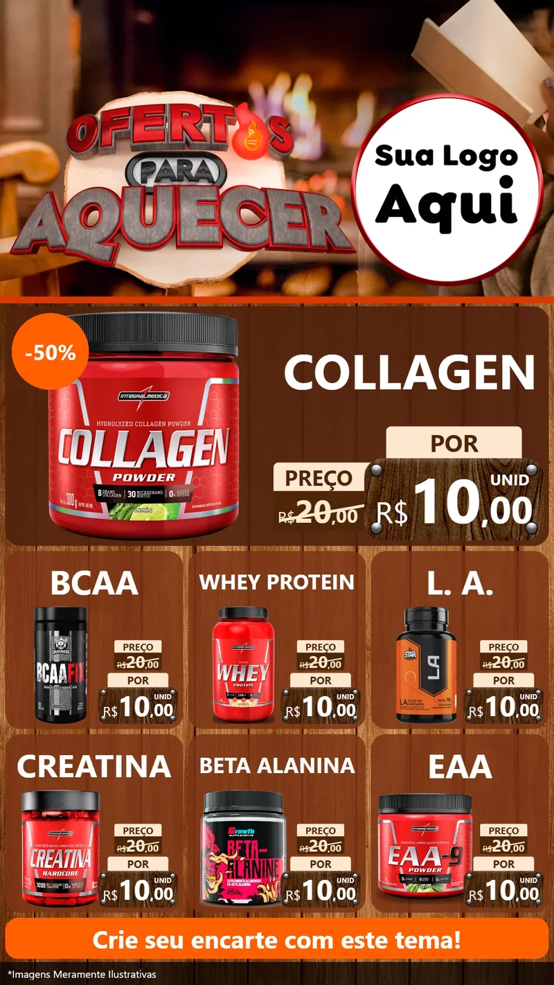 Modelo de Rede Social para Stories com o tema Ofertas Para Aquecer para Suplementos alimentares