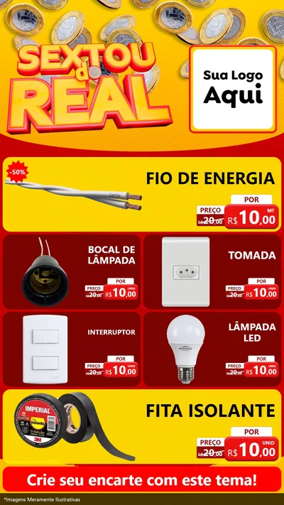 Modelo de TV para TV Vertical com o tema Sextou do Real para Materiais Elétricos