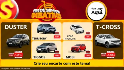 Modelo de TV para TV Horizontal com o tema Fim de Semana Imbatível para Concessionaria de Carros