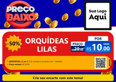 Modelo de Cartaz para Cartaz A4 Horizontal com o tema Preço Baixo para Floricultura e jardim