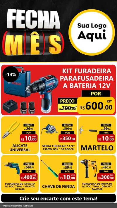 Modelo de Rede Social para Stories com o tema Fecha Mês para Maquinas e Ferramentas