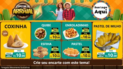 Modelo de TV para TV Horizontal com o tema Especial De Arraial para Salgadaria
