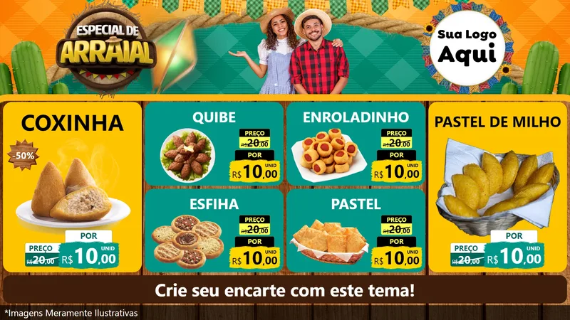 Modelo de TV para TV Horizontal com o tema Especial De Arraial para Salgadaria