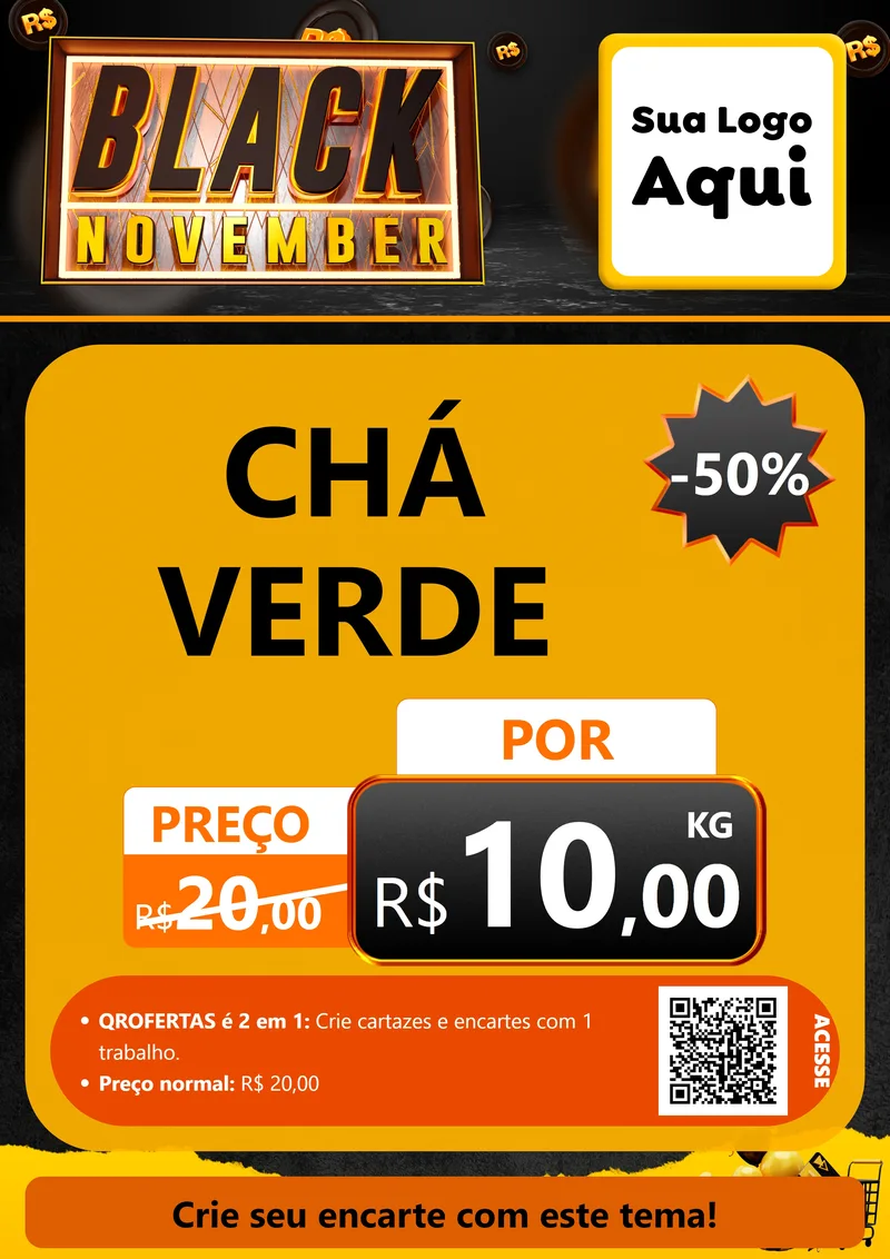 Modelo de Cartaz para Cartaz A4 Vertical com o tema Black November para Produtos Naturais