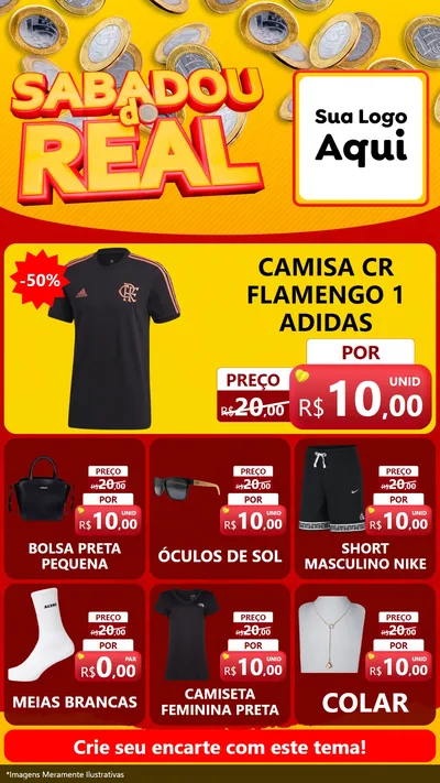 Modelo de Rede Social para Stories com o tema Sabadou do Real para Roupas e acessórios