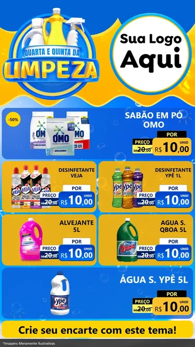 Modelo de TV para TV Vertical com o tema Quarta e Quinta da Limpeza para Produtos de Limpeza