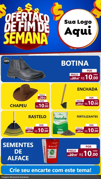 Modelo de TV para TV Vertical com o tema Ofertaço de Fim de Semana para Agropecuária