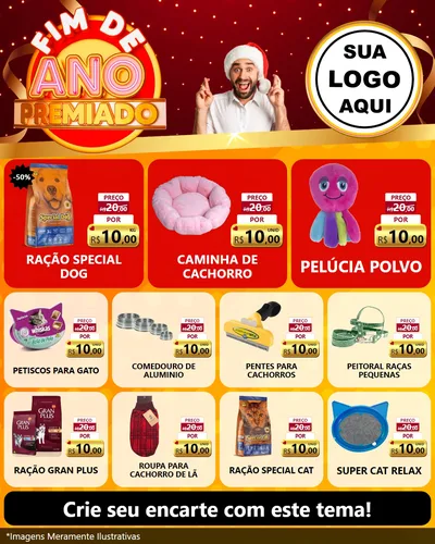 Modelo de Rede Social para Feed Instagram com o tema Fim de Ano Premiado para Pet Shop